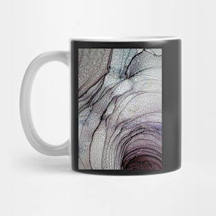 Abstract Rose, Mauve and Grey, Floral Art Mug